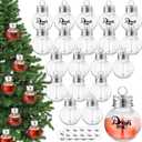Patelai 20 Pcs Christmas Clear Plastic Fillable Ornaments for Tree Christmas Drink Balls Plastic DIY Hanging Pendant Ball for Crafts Home Wedding Party Decor (50 ml)
