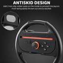 GLDRAM Steering Wheel for Nintendo Switch 2 Joycon (2025), Motion Control Racing Wheel with 4 Thumb Grips for Mario Kart World & 8 Deluxe, Racing Games Accessories with Ergonomic Design - 2pc Black