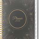 2026 Planner 8.5 x 11, Large Weekly Monthly Planners with Tabs, A4 Spiral Bound Daily Calendar 2026 Planner, 12 Month Agenda from Jan. to Dec., Flexible Cover Appointment Book(Black Gold Flower)