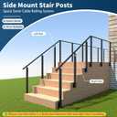 Side Mount Cable Railing Stair Post for 36"/42" Stair Railing(Post Body 44"), Left Side Space-Saving 33° Drill Stair Handrail Deck Post for Cable Railing System Kit Indoor Outdoor Wood Concrete
