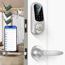 Smart Locks for Front Door, Fingerprint Keyless Entry, App Control Biometric Door Lock Set, Electronic Digital Touchscreen Keypad Deadbolt, Easy Install, Auto Lock, Satin Nickel