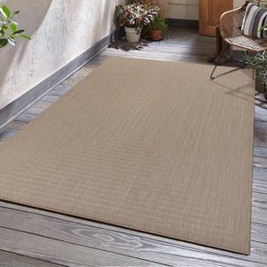Adiva Rugs Outdoor Indoor Area Rug, Weather Resistant, Easy to Clean, Stain Resistant Floor Mat for Dining Room, Backyard, Deck, Patio (Natural Beige, 9' x 12')