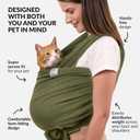 Cat Sling Carrier for Small Pets Anti-Anxiety Cat Sling, Kitten Pouch Pet Sling in Gray Black Blue Green Pink Yellow (Green, Standard)