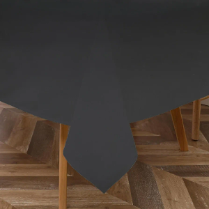 Majestic Giftware PVC Faux Leather Rectangle Tablecloths | (TCE4-54108) Black Waterproof & Spill Proof Dining Table Cover | Decorative Washable Tablecloth for Home, Kitchen, Party (54X108)