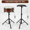 Snare Drum Stand,Adjustable Angle Snare Stand,Fit for 10-12 Inch Snare Drum, Drum Practice Pad,Height Range 22-36 Inches for Drum Beginners, Black
