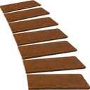 PURE ERA Bullnose Carpet Stair Treads Set Tape Free Non-Slip Indoor Stair Protectors Pet Friendly Rugs Covers Soft Skid Resistant Washable Reusable 9.5" x 30"(2 Pieces,Brown), 2 Pieces with Bullnose