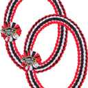 TFTAFAN Silk Graduation Leis Class of 2025 Graduation Ribbon Leis Graduation Necklace Braided Necklaces For High School College Graduation DIY Decors Party Supplies (Red, white, and black)