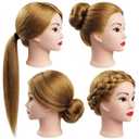 Light Auburn Real Hair Mannequin Head for Braiding Practice, 28" Professional Stylist Training Doll Head for Hair Styling & Mannequin Head with Hair for Kids Creative Fun