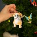 Jetec Angel Dog Memorial Christmas Ornaments for Tree French Bulldog with Gold Wings Hanging Ornament Remembrance Pooch Gifts for Christmas Xmas Loss of Dog
