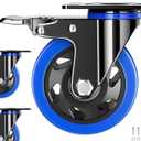 4 Inch Caster Wheels, Casters Locking Swivel Casters with Brake, Industrial Plate Casters Wheels