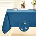 Rectangle Linen Textured Tablecloth Waterproof and Wrinkle Free Farmhouse Table Cloth Stain Resistant Decorative Fabric Table Cover for Dining/Indoor/Outdoor (Aqua Blue 60 x 120 Inch)