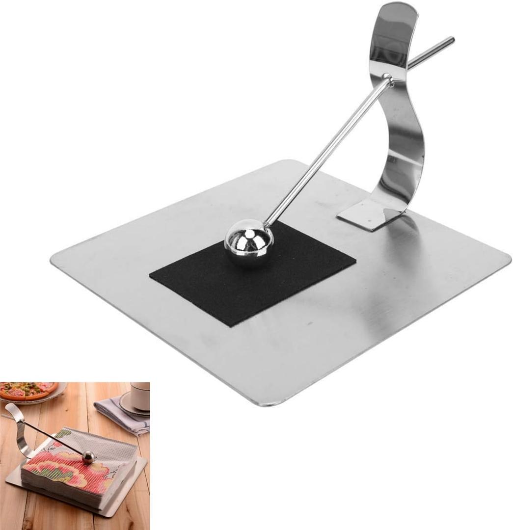 Napkin Holder for Table, Napkin Holders for Kitchen Stainless Steel Flat Napkin Dispenser Message Clip Holder for Kitchen Office Restaurant Hotel Cafe Bar Outdoor 6.7 * 6.5 * 4.6in