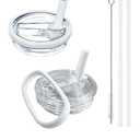 2 Pack Stanley Lid Replacement 40 oz, with Leak Proof and Flip Straw Lid, Stanley Cup Accessories, for Stanley Quencher H2.0 40 oz Tumbler (Only), BPA Free (Milk White