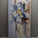 Coastal Blue Flower Wall Art for Living Room Beach Floral Canvas Print Modern Hydrangea Flowers Picture Ocean Theme Seascape Print Painting Hanging for Home Office Bedroom Dining Room 20x40inch