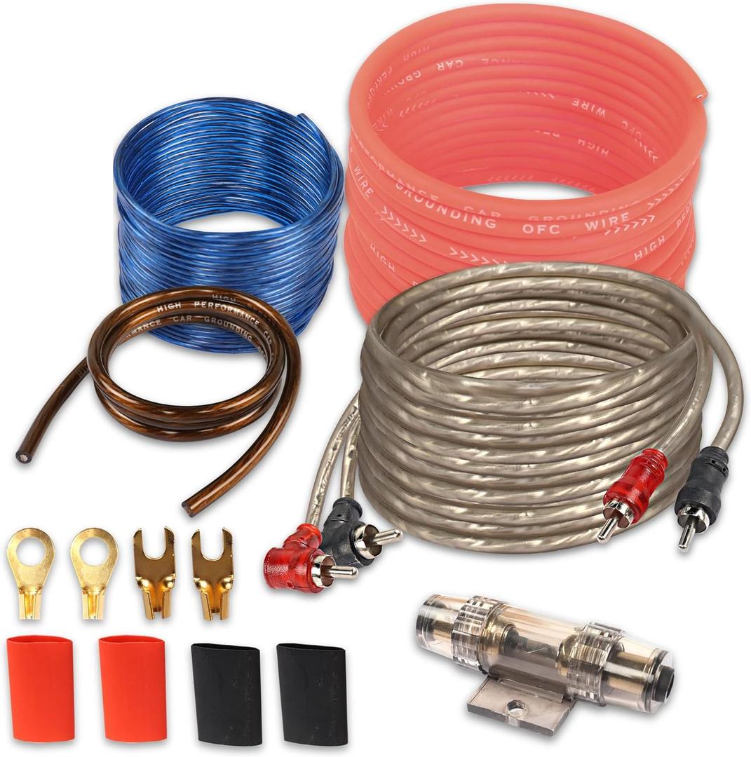 XMSJSIY 6 Gauge Car Audio Wiring Kit Amplifier Installation Wiring Kit with Fuse for Car Truck Stereo Subwoofer and DIY Hobbyist
