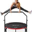 BCAN SP2 40" Foldable Mini Trampoline Max Load 330lbs, Fitness Rebounder with Adjustable Foam Handle, Exercise Trampoline for Adults Indoor/ Garden Workout | FED Fitness, Black Red
