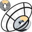 Sponge Core Dog Cat Cone Collar for After Surgery Recovery, Inflatable Dog Cone Alternative, Lainergie Dogs Donut Collar Adjustable with 2PCS Cover for Large Medium Small Dogs Cats (Grey+Yellow, S) (S Neck:(5"-8"))