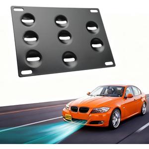 for BMW E90 E91 E92 E93 M3 No Drill Front Bumper Tow Hook License Plate Relocator Kit Road Legal AXECO Global Parts