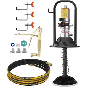 VEVOR Grease Pump, Air Operated Grease Pump with 13 ft High Pressure Hose and Grease Gun, Pneumatic Grease Pump with Barrel Cap, Portable Lubrication Grease Pump 360 Gun Head