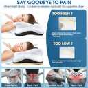 CHxxy Memory Foam Pillows, Cervical Pillow for Neck and Shoulder Pain Relief, Ergonomic Contour Bed Pillow, Soft for Side Sleep Stomach Sleeping and Back Sleeper (Queen Size-24.8''Lx14.96''Wx5.78''H, Grey)