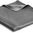 YnM Exclusive Cooling Duvet Cover for Weighted Blankets with 16 Strings (Dark Grey, 60"x80")