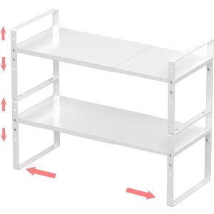 Jojocross Expandable Stackable Spice Rack Cabinet Shelf Organizer in Cabinets Shelves Kitchen Cupboard Organization Stack up Racks Pantry Countertop Storage Large/White 1 Pack