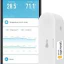 Smart Thermometer Hygrometer: Zigbee Temperauture Humidity Monitor with App Notification Alerts, Dual Power Supply, Data Storage Export, Zigbee/Homekit Hub Required, Support Homekit, Alexa (1-Pack)