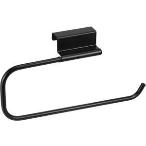 Cabinet Door Paper Towel Holder, 12.6 Inches Paper Towel Holder Papers Towels Rack Under Sink Papers Towels Storage and Dispenser for Kitchen Bathroom Laundry Room (Black)