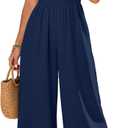 AGERWAY Womens Jumpsuits 2026 Casual Spaghetti Strap Wide Leg Long Pants Rompers One Piece Summer Outfits with Pockets, Size: X-Large