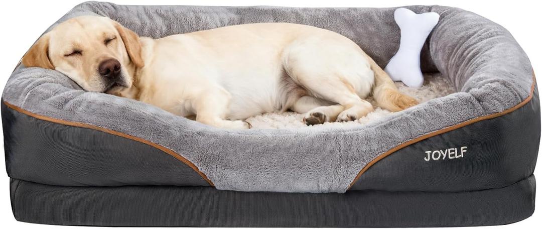 JOYELF XXLarge Memory Foam Dog Bed, Orthopedic Dog Bed & Sofa with Removable Washable Cover for Large Dogs, XXLarge-47'' x 33''