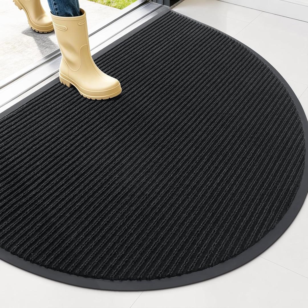 OLANLY Half Circle Front Door Mat 40x32, Waterproof Heavy-Duty Doormat
