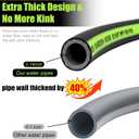 Kink Free Garden Hose 10ft 5/8", Heavy Duty Hybrid Water Hose, Ultra Durable Flexible Rubber Hose with Sprayer Nozzle,Leakproof Yard Outdoor Hose with Brass Solid Connector
