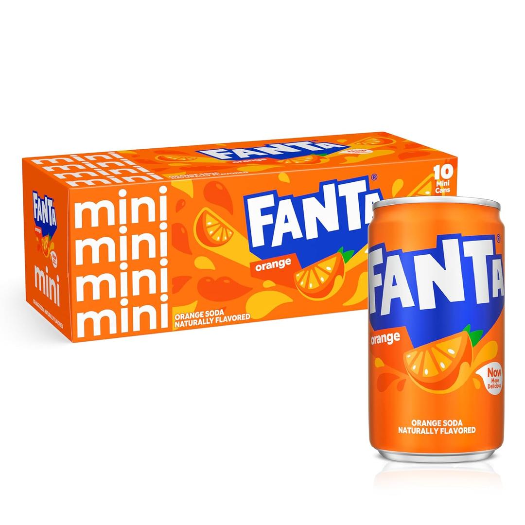 Fanta Orange Soda Can, 7.5 fl oz, 10 Pack Aug10/26