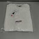 ZESICA Women's Casual Blouse Tops Puff Long Sleeve Button V Neck Hollow Out Eyelet Lace Embroidered Shirt Dressy (White, S)