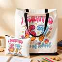 Paterr 2 Pcs Teacher Appreciation Gifts Survival Kit Tote Bag Cosmetic Makeup Bag Pink Teacher Thank You Gifts for Women