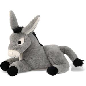 DolliBu Laying Donkey Stuffed Animal - Soft Huggable Donkey Plush Toy, Adorable Playtime, Cute Farm Life Cuddle Gifts, Super Soft Plush Doll Animal Toy for Kids and Adults - 9 Inches