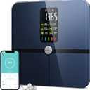 Posture Body Fat Scale, Extra Large Display Digital Bathroom Wireless Weight Scale Composition Analyzer with Heart Rate Heart Index & Body Shape Index with Free APP 400Lb Black (11x11)