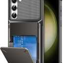 COOYA for Samsung S23 Case Wallet 5 Credit Card Holder Slot Flip Cover Galaxy S23 Wallet Case Back Pocket Dual Layer Protective Hard Shell TPU Rubber Bumper for Samsung Galaxy S23 6.1 Bronze Gunmetal