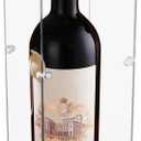 Clear Acrylic Wine Bottle Display Case with Wooden Base, Dustproof Protection Single Red Wine Showcase for Champagne, Whiskey, Liquor, Beer, Figures, Collectibles (3.9 x 3.9 x 13.8 Inch)