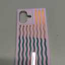 Rectangle Case for iPhone 16 Case for Women Girls Boys, with Iridescent Wave Pattern and Cute Candy Color Design, Kawaii Aesthetic Girly Protective Phone Cover, Light Purple