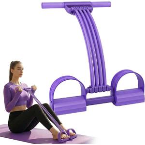 Pedal Resistance Band with Handle, Adjustable 8-Tube Elastic Pull Rope, Assistant Exerciser for Home, Yoga & Slimming, Portable Pedal Puller for Arm, Waist & Leg