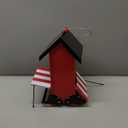 Squirrel Proof Bird Feeder Large Metal with Baffle Outdoor Hanging Wild Bird Feeder for Cardinals (Red)