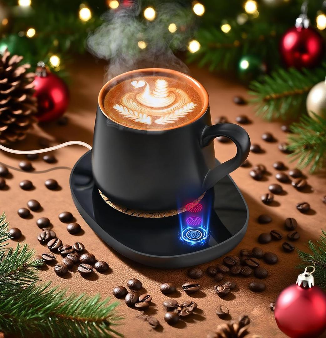 Coffee Mug Warmer for Desk with Auto Shut Off, Coffee Warmer for Desk with 3 Temperatures & 8 Hours Auto shutoff (Christmas Coffee Gifts)