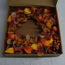 22 Inches Fall Wreaths Rustic Autumn Wreath Farmhouse Harvest Wreaths for Front Door with Berry Pumpkins for Wall Window Porch Decor