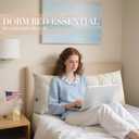 Triangular Wedge Headboard Pillows Twin XL Dorm Headboard Long Backrest Positioning Support Reading Bolster Pillow Side Pockets Wedge Pillow College Dorm Room Essentials Bed Bedroom Decor  White, Twin Size:39.4x15.7x5in