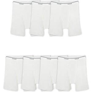 Fruit of the Loom Men's Coolzone Boxer Briefs, Moisture Wicking & Breathable, Assorted Color Multipacks (Large, 7 Pack - White)
