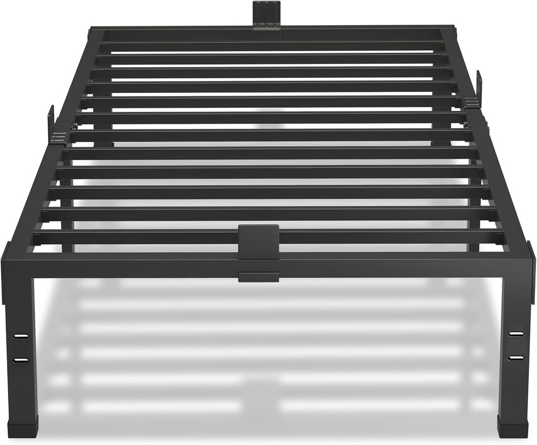 12 Inch Twin XL Bed Frames with Mattress Slide Stopper Black Heavy Duty Metal Platform Bed Frame Steel Slat Support, No Box Spring Needed, Noise Free, Easy Assembly 12 Inch Twin XL Bed Frames with Mattress Slide Stopper Black Heavy Duty Metal Platform Bed Frame Steel Slat Support, No Box Spring Needed, Noise Free, Easy Assembly