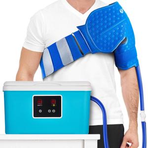 PhysioNatural Cold Therapy System with Large Shoulder Pad — for Post-Surgery Care, Rotator Cuff Tears, Swelling, Sprains, Inflammation, and Other Injuries — Wearable, Adjustable, Ergonomic — Cryotherapy Freeze Kit, 1 Count