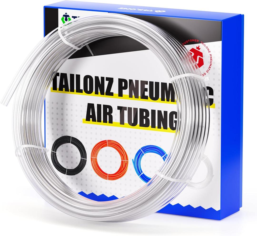 TAILONZ PNEUMATIC Clear 1/4 Inch OD 10 Meters PU Air Tube Pipe Hose Pu Air Hose for Air Line Tubing or Fluid Transfer Tubing