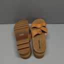 DREAM PAIRS Women's Platform Slides Sandals Comfortable Arch Support Footbed Two Strap Slip-on Fashion Beach Wedge Sandals (7.5, Natural)